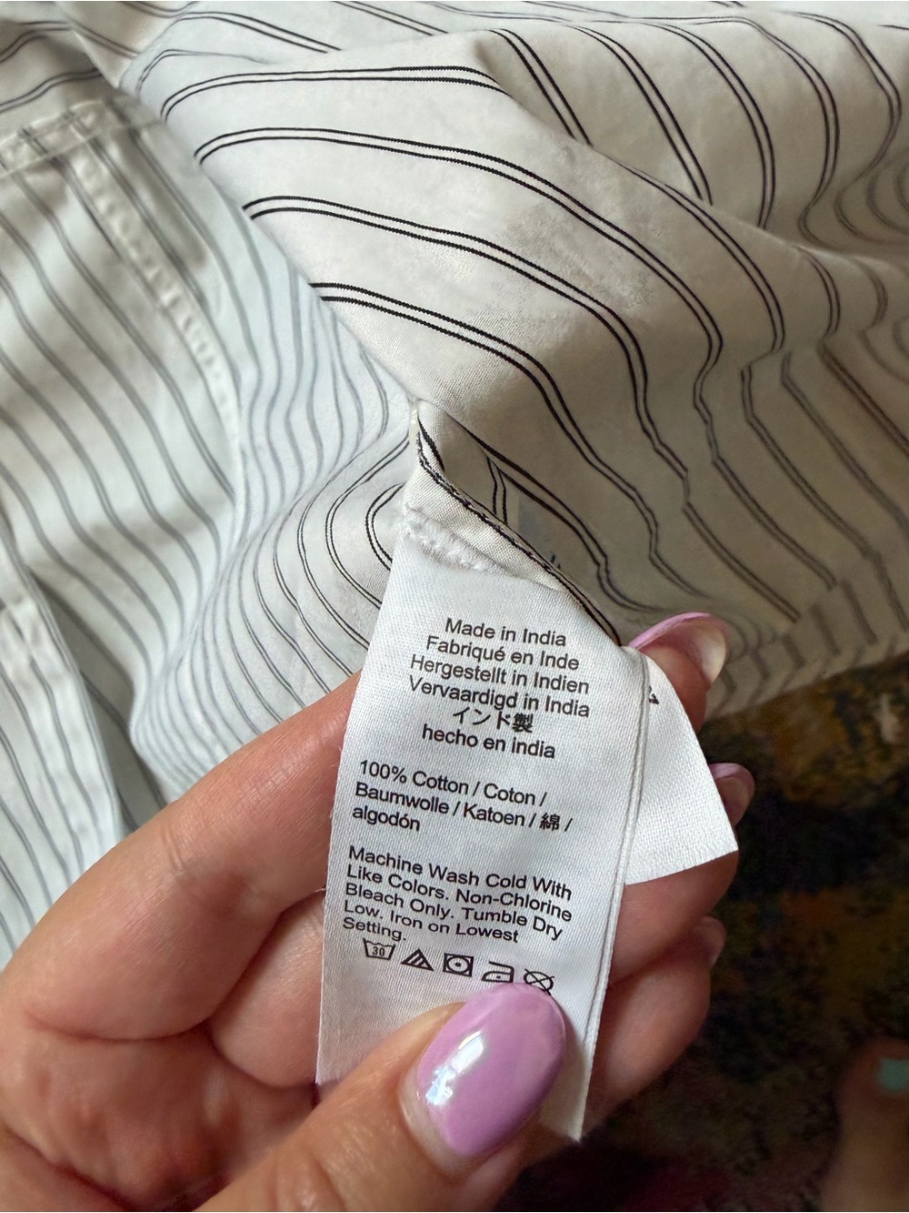 Madewell || poplin oversized button up shirt in white stripe - Picture 5 of 5